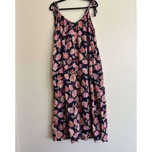 Old Navy Tie-Shoulder Tasseled Floral Print Boho Maxi Sundress Cottagecore